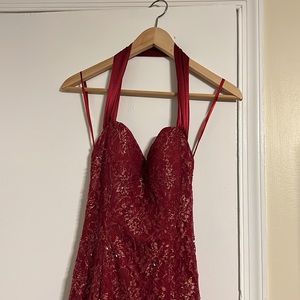 Cache Dark Fuchsia Halter Gown Size 2- NWT